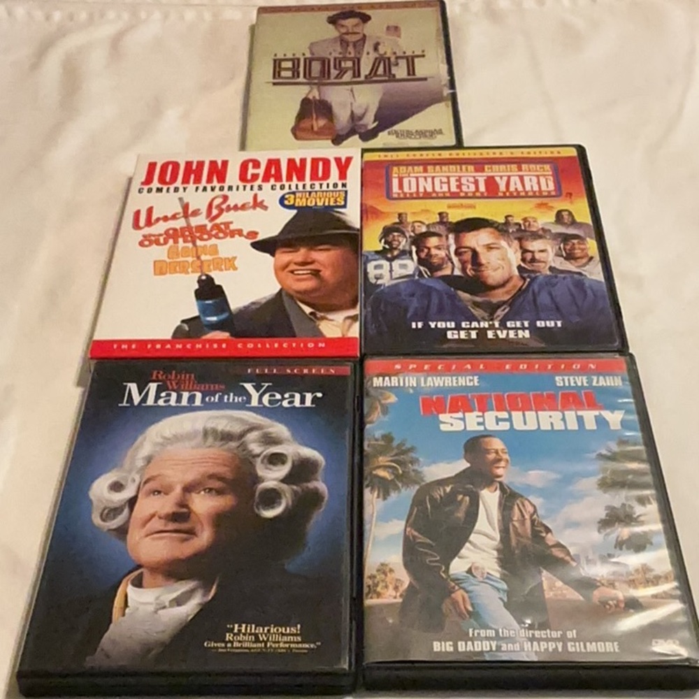 Lot of 7 Comedy DVD Movies - Assorted Titles in 5 Assorted DVD’s